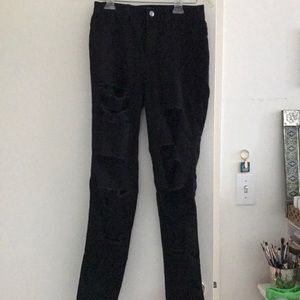 Fashion Nova Black Ripped Jeans